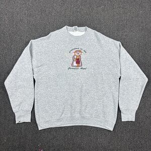 Grandma Is The Guardian Angel Pullover Gray Adult Sweatshirt Embroidered Size XL